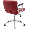 Modway Portray Mid Back Upholstered Vinyl Office Chair EEI-2686-RED Red