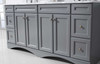 Virtu USA ED-25072-WMSQ-GR Avant Styles Talisa 72" Double Bathroom Vanity in Grey with Italian Carrara White Marble Top and Square Sink with Mirror