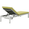 Modway Shore 3 Piece Outdoor Patio Aluminum Chaise with Cushions EEI-2736-SLV-PER-SET Silver Peridot