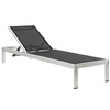 Modway Shore 3 Piece Outdoor Patio Aluminum Chaise with Cushions EEI-2736-SLV-PER-SET Silver Peridot