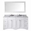 Virtu USA ED-25072-WMSQ-WH Avant Styles Talisa 72" Double Bathroom Vanity in White with Italian Carrara White Marble Top and Square Sink with Mirror