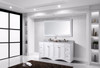 Virtu USA ED-25072-WMSQ-WH Avant Styles Talisa 72" Double Bathroom Vanity in White with Italian Carrara White Marble Top and Square Sink with Mirror