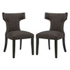 Modway Curve Dining Side Chair Fabric Set of 2 EEI-2741-BRN-SET Brown