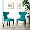 Modway Curve Dining Side Chair Fabric Set of 2 EEI-2741-TEA-SET Teal
