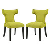 Modway Curve Dining Side Chair Fabric Set of 2 EEI-2741-WHE-SET Wheatgrass