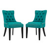 Modway Regent Dining Side Chair Fabric Set of 2 EEI-2743-TEA-SET Teal