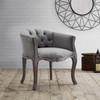 Modway Crown Vintage French Upholstered Fabric Dining Armchair EEI-2793-LGR Light Gray