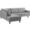 Modway Empress 2 Piece Upholstered Fabric Left Facing Bumper Sectional EEI-2798-LGR Light Gray