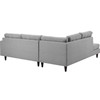 Modway Empress 2 Piece Upholstered Fabric Left Facing Bumper Sectional EEI-2798-LGR Light Gray