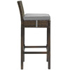 Modway Conduit Outdoor Patio Wicker Rattan Bar Stool EEI-2799-BRN-GRY Brown Gray