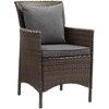 Modway Conduit Outdoor Patio Wicker Rattan Dining Armchair EEI-2801-BRN-CHA Brown Charcoal