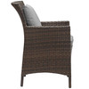 Modway Conduit Outdoor Patio Wicker Rattan Dining Armchair EEI-2801-BRN-GRY Brown Gray