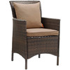 Modway Conduit Outdoor Patio Wicker Rattan Dining Armchair EEI-2801-BRN-MOC Brown Mocha