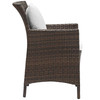 Modway Conduit Outdoor Patio Wicker Rattan Dining Armchair EEI-2801-BRN-WHI Brown White