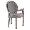 Modway Emanate Vintage French Upholstered Fabric Dining Armchair EEI-2823-LGR Light Gray