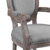 Modway Emanate Vintage French Upholstered Fabric Dining Armchair EEI-2823-LGR Light Gray