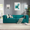 Modway Mingle 2 Piece Upholstered Fabric Sectional Sofa Set EEI-2825-TEA Teal