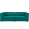 Modway Mingle 2 Piece Upholstered Fabric Sectional Sofa Set EEI-2825-TEA Teal