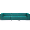 Modway Mingle 3 Piece Upholstered Fabric Sectional Sofa Set EEI-2827-TEA Teal