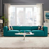 Modway Mingle 3 Piece Upholstered Fabric Sectional Sofa Set EEI-2827-TEA Teal