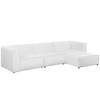 Modway Mingle 4 Piece Upholstered Fabric Sectional Sofa Set EEI-2831-WHI White