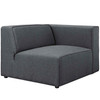 Modway Mingle 5 Piece Upholstered Fabric Sectional Sofa Set EEI-2835-GRY Gray