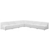 Modway Mingle 7 Piece Upholstered Fabric Sectional Sofa Set EEI-2841-WHI White