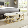 Modway Intersperse Bench EEI-2847-GLD-IVO Gold Ivory