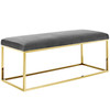 Modway Anticipate Fabric Bench EEI-2851-GLD-GRY Gold Gray