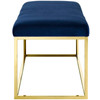 Modway Anticipate Fabric Bench EEI-2851-GLD-NAV Gold Navy