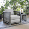 Modway Aura Rattan Outdoor Patio Armchair EEI-2918-GRY-WHI Gray White