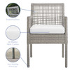 Modway Aura Outdoor Patio Wicker Rattan Dining Armchair EEI-2920-GRY-WHI Gray White