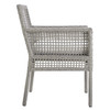 Modway Aura Outdoor Patio Wicker Rattan Dining Armchair EEI-2920-GRY-WHI Gray White