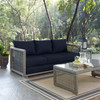 Modway Aura Outdoor Patio Wicker Rattan Sofa EEI-2923-GRY-NAV Gray Navy