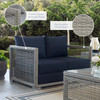 Modway Aura Outdoor Patio Wicker Rattan Loveseat EEI-2924-GRY-NAV Gray Navy