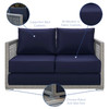 Modway Aura Outdoor Patio Wicker Rattan Loveseat EEI-2924-GRY-NAV Gray Navy