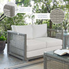 Modway Aura Outdoor Patio Wicker Rattan Loveseat EEI-2924-GRY-WHI Gray White