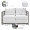 Modway Aura Outdoor Patio Wicker Rattan Loveseat EEI-2924-GRY-WHI Gray White