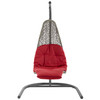 Modway Landscape Hanging Chaise Lounge Outdoor Patio Swing Chair EEI-2952-LGR-RED Light Gray Red