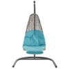 Modway Landscape Hanging Chaise Lounge Outdoor Patio Swing Chair EEI-2952-LGR-TRQ Light Gray Turquoise