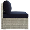 Modway Repose Sunbrella® Fabric Outdoor Patio Armless Chair EEI-2959-LGR-NAV Light Gray Navy