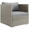 Modway Repose Outdoor Patio Armchair EEI-2960-LGR-GRY Light Gray Gray