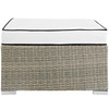 Modway Repose Outdoor Patio Upholstered Fabric Ottoman EEI-2962-LGR-WHI Light Gray White