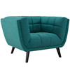 Modway Bestow 2 Piece Upholstered Fabric Sofa and Armchair Set EEI-2976-TEA-SET Teal