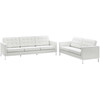 Modway Loft 2 Piece Leather Sofa and Loveseat Set EEI-2987-WHI-SET Cream White