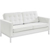 Modway Loft 2 Piece Leather Sofa and Loveseat Set EEI-2987-WHI-SET Cream White