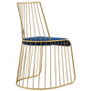 Modway Rivulet Gold Stainless Steel Performance Velvet Dining Chair EEI-2994-GLD-NAV Gold Navy