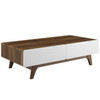 Modway Origin 47" Coffee Table EEI-2995-WAL-WHI Walnut White