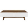 Modway Origin 47" Coffee Table EEI-2995-WAL-WHI Walnut White