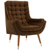 Modway Suggest Button Tufted Performance Velvet Lounge Chair EEI-3001-BRN Brown